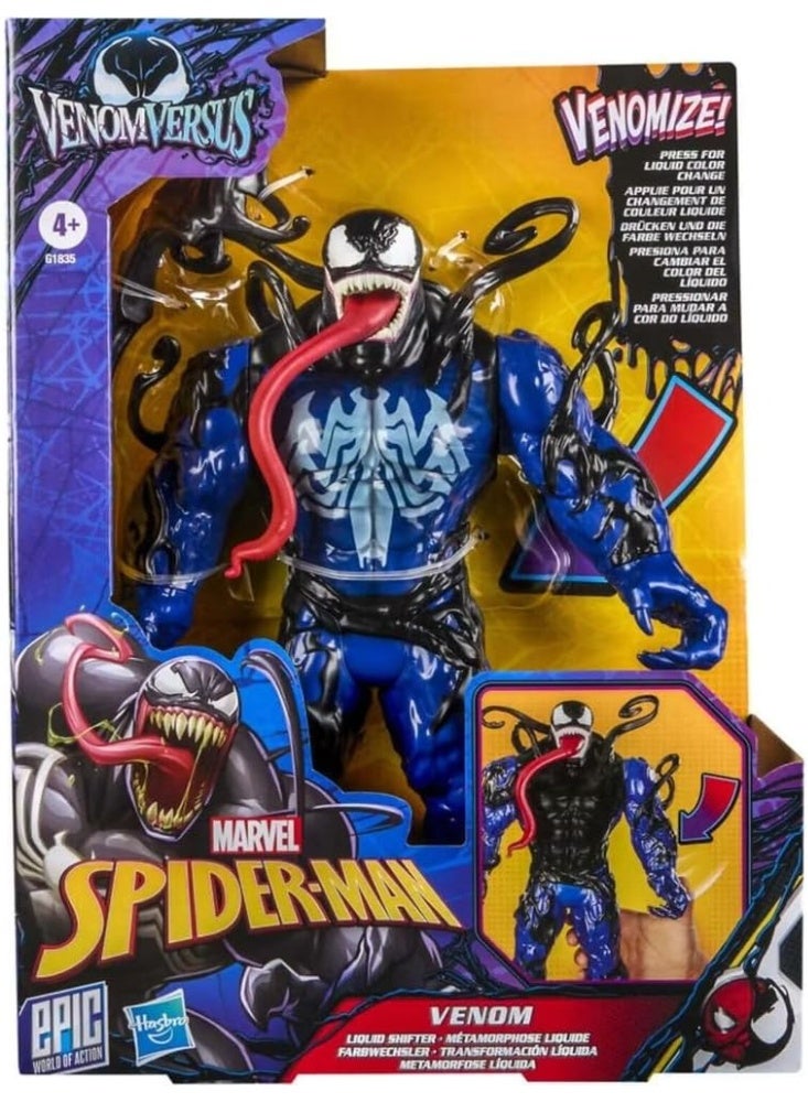 Marvel Press Marvel Spider-Man Epic World of Action VenomVersus Venom Liquid Shifter Action Figure, 11-Inch (27 cm) Super Hero Toys for Kids Ages 4+ - Image 1